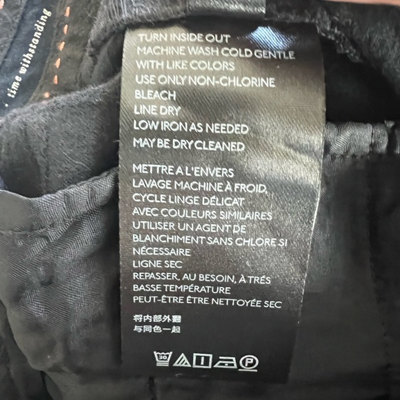 Anthropologie essential slim black pants with a textured plaid pattern size 6 - Picture 12 of 14